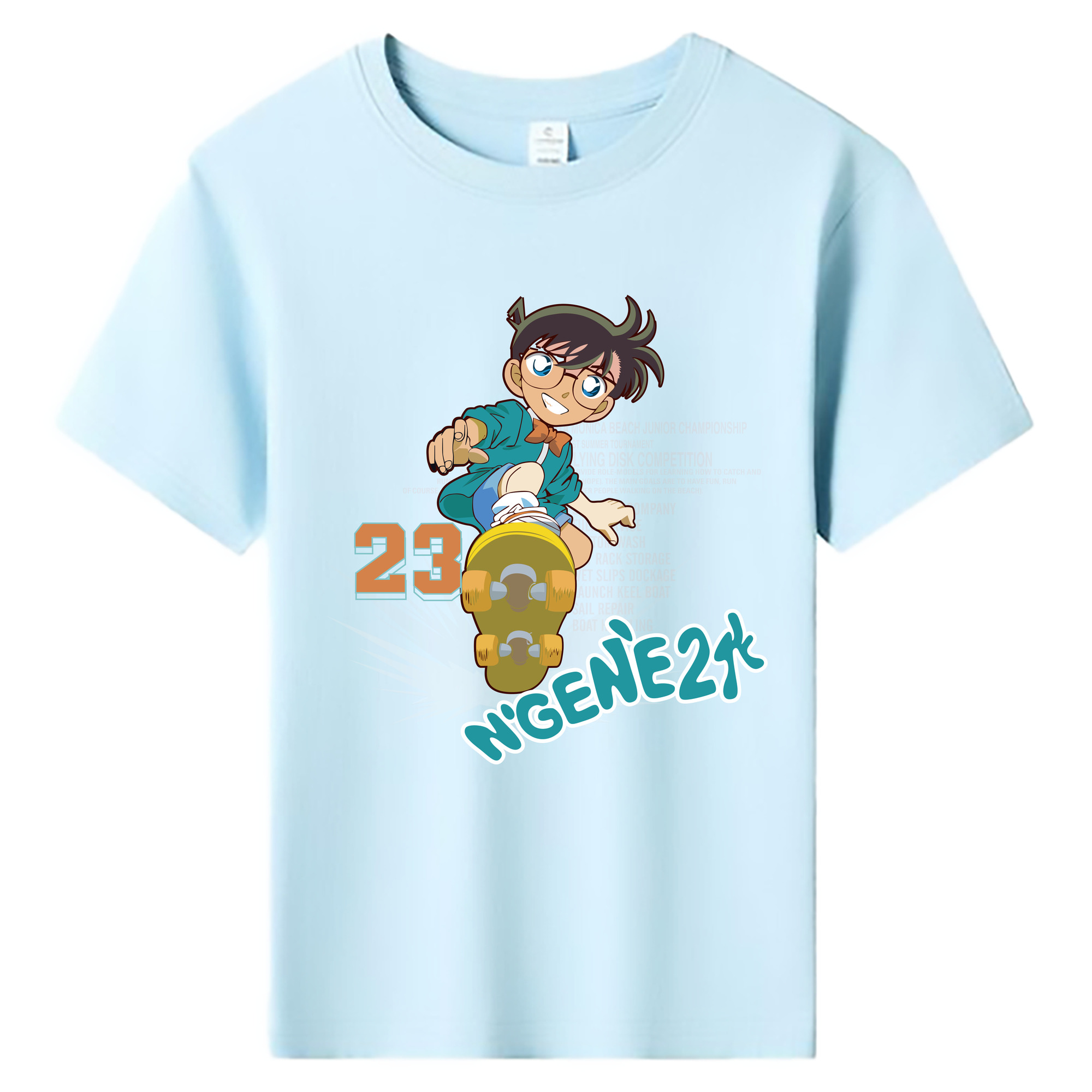 （画像用） 名探偵コナン 江戸川 コナン Detective Conan Conan Edogawa 綿100％キッズTシャツ（フロントプリント）